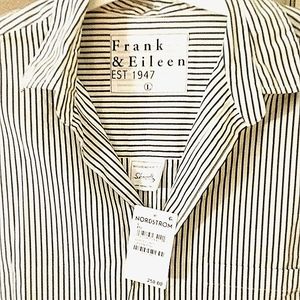 I'm selling a brand new Frank&Eileen dress shirt, size L white w/green stripes.